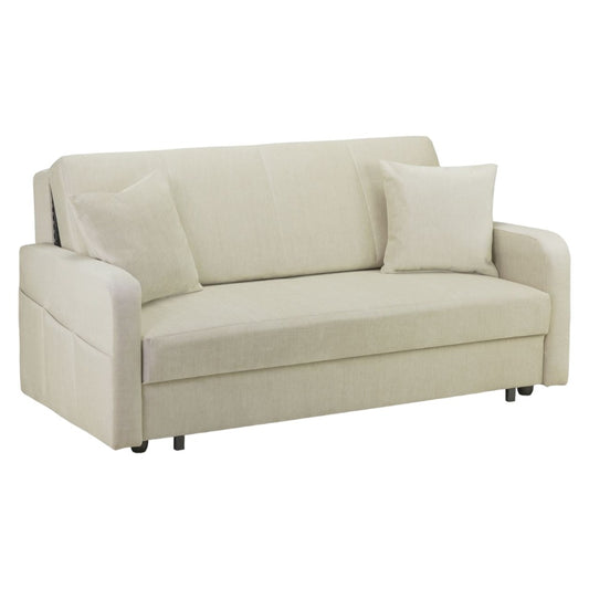 Penelope Beige Fabric 3 Seater Sofabed with Storage