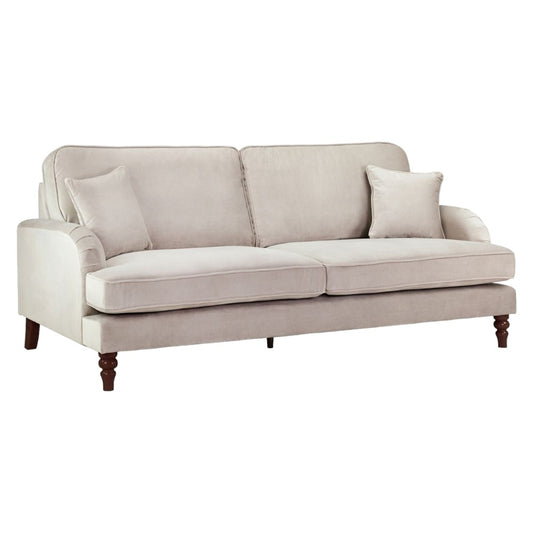 Rupert Fabric Velvet Beige 4 Seater Sofa