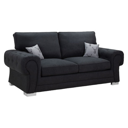 Verona Black Fabric 3 Seater Sofabed