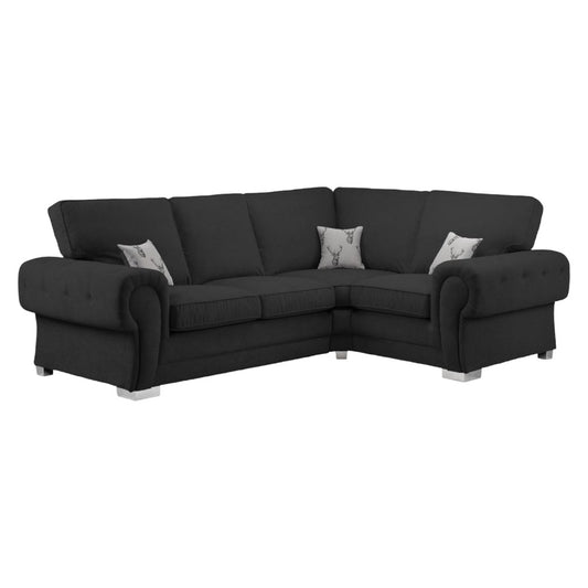 Verona Black Right Hand Facing Corner Sofabed