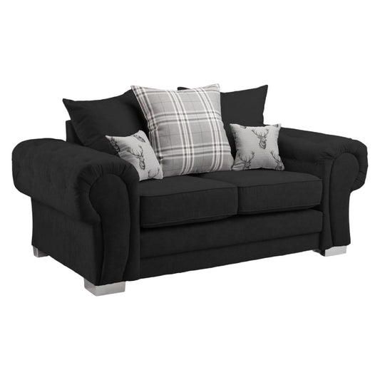 Verona Scatterback Black 2 Seater Sofa