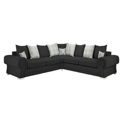 Verona Scatterback Black Large Corner Sofabed