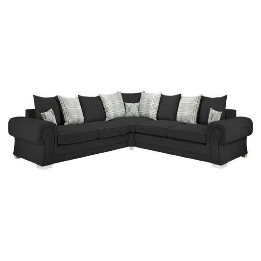 Verona Scatterback Black Large Corner Sofabed