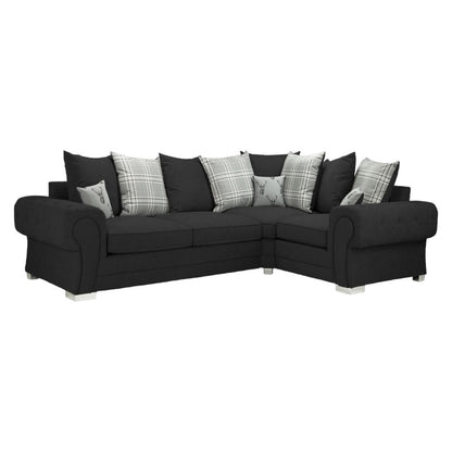 Verona Scatterback Black Right Hand Facing Corner Sofabed