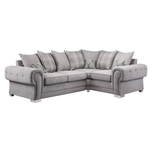 Stylish Grey Right Hand Facing Corner Sofa with Comfort Design