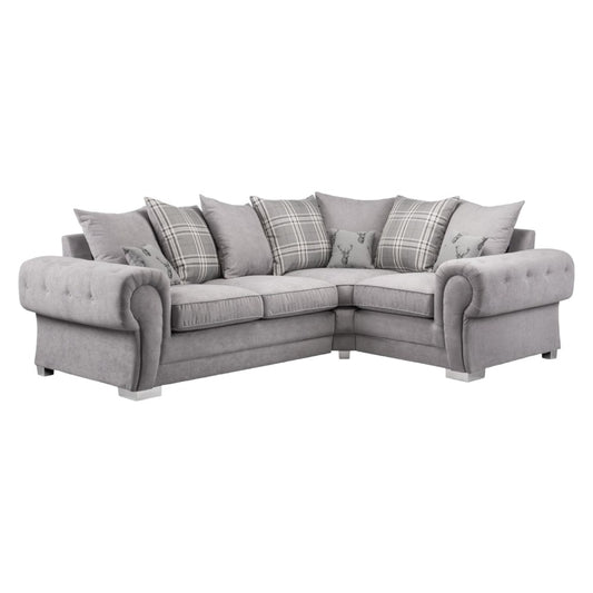 Verona Scatterback Grey Right Hand Facing Corner Sofabed