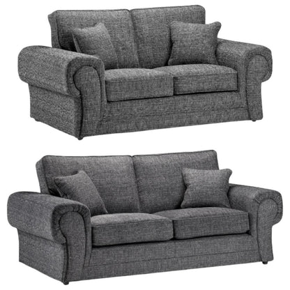 Stylish Wilcot Grey 3+2 Seater Sofa Set with Sofabed Feature