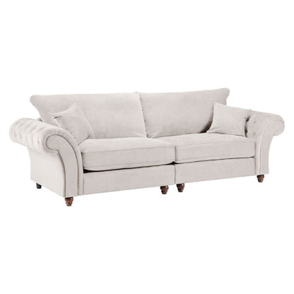 Windsor Fabric Fullback Chesterfield Stone 4 Seater Sofa