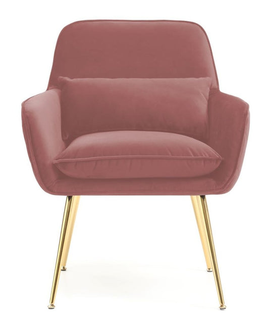 Jess Pink Velvet Fabric Accent Chair