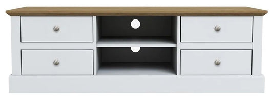 Devon White 4 Drawer TV Unit