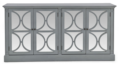 Blakely Grey Mirrored 4 Door Sideboard