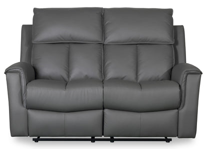 Bergamo Leather Recliner 2 Seater Sofa- Comes in Dark Grey and Blue Grey