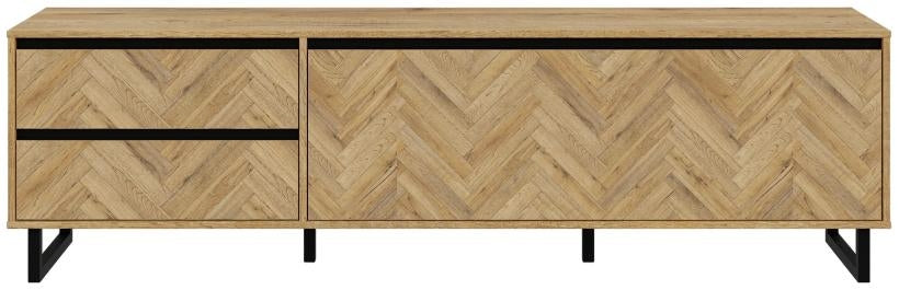 Nikomedes Spica Oak Matt Black and Bartex Oak TV Unit