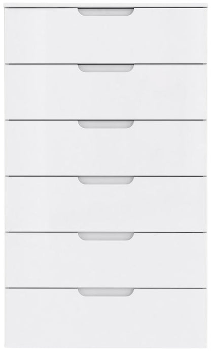 Sienna High Gloss White 6 Drawer Chest