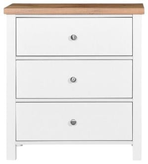 Astbury White and Oak 3 Drawer Chest