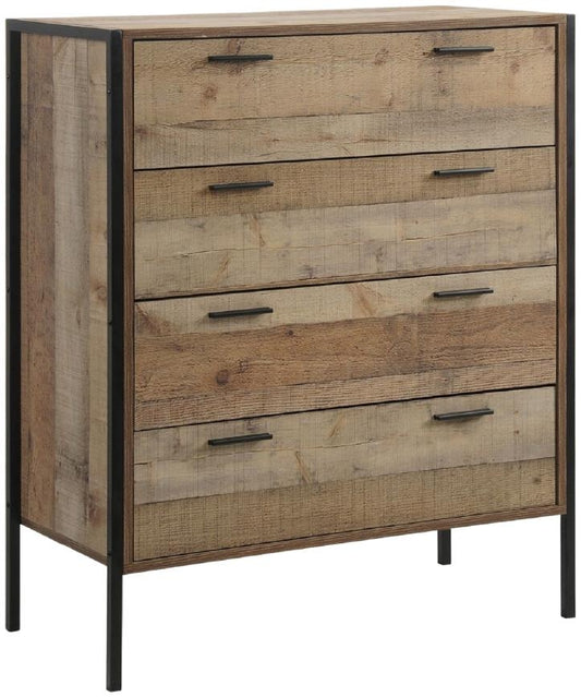 Stretton Rustic Industrial 4 Drawer Chest