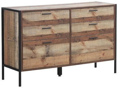 Stretton Rustic Industrial 6 Drawer Chest