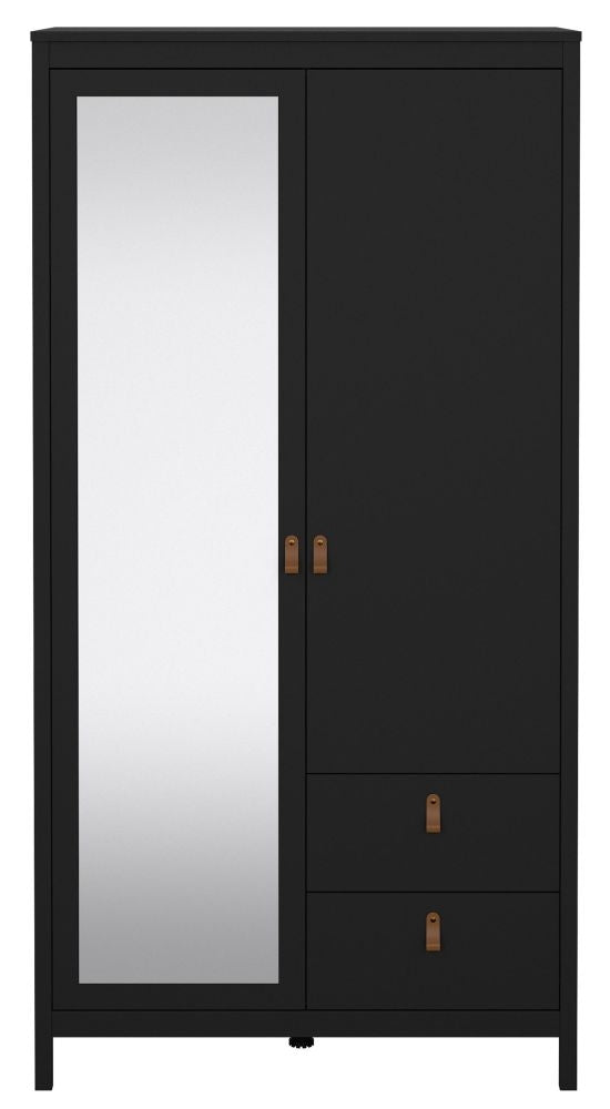 Barcelona 1 Mirror Door with 2 Drawer Wardrobe