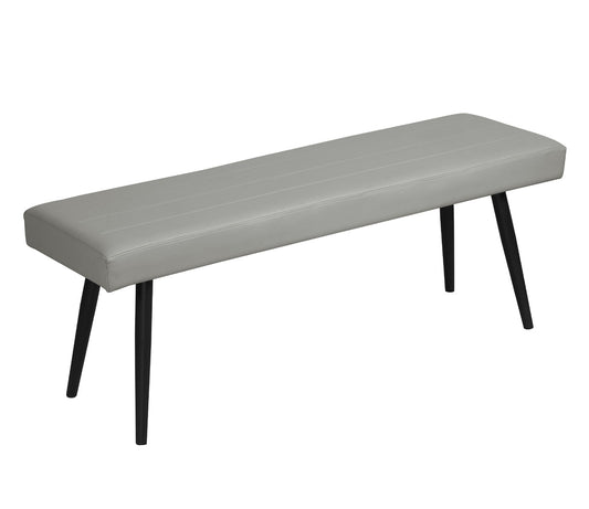 Light Grey Faux Leather Dining Bench