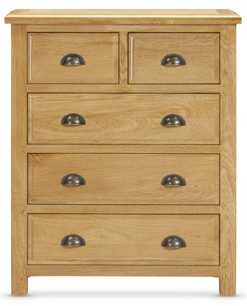 Lugan Oak 2+3 Drawer Chest