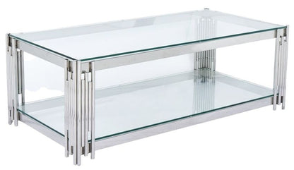 Belini Glass and Stainless Steel Coffee Table