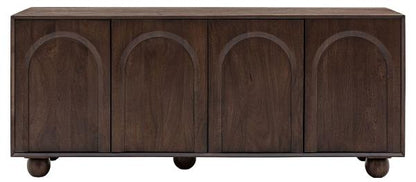 Arc Dark Mango Wood Large Sideboard - 4 Doors