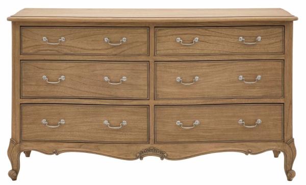 Chic Weathered 6 Drawer Wide Chest