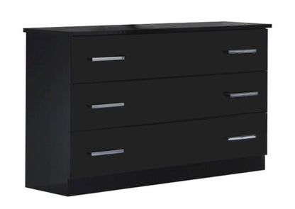 Ambra Black Italian 3 Drawer Dresser