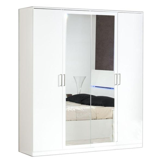 Ambra White Italian 4 Door Wardrobe