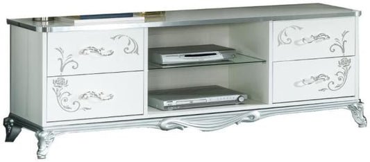 Daniela White Italian 4 Drawer Plasma TV Unit