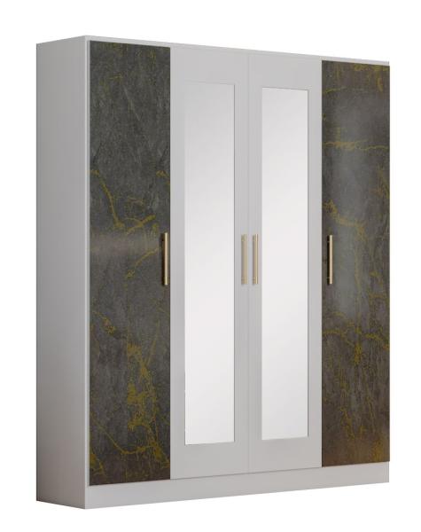 Dalia Grey Italian 4 Door Wardrobe