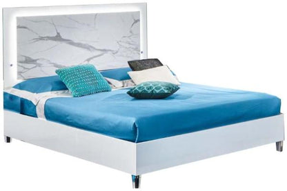 Cristal White Italian Marble Bed - Comes in Double and King Size Options