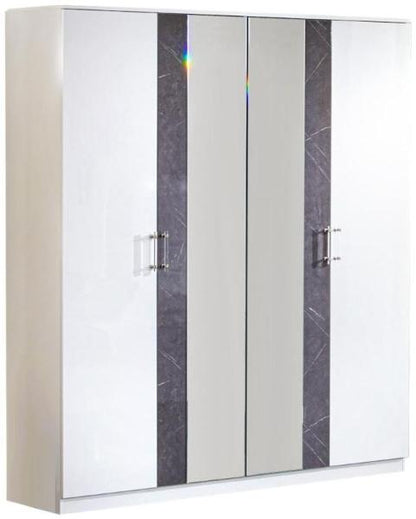 Cristal Grey Italian Marble 4 Door Wardrobe