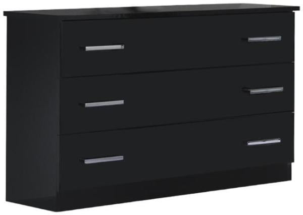 Simona Black Italian 3 Drawer Dresser