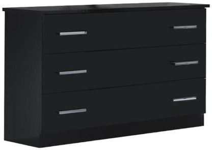 Simona Black Italian 3 Drawer Dresser