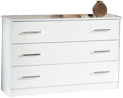 Simona White Italian 3 Drawer Dresser