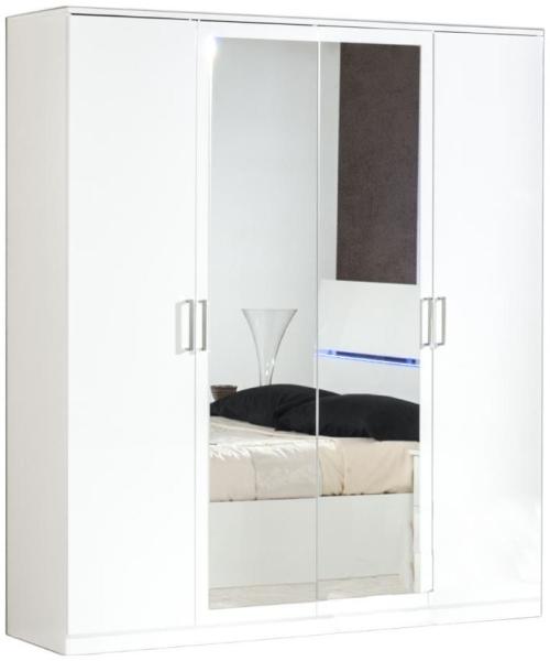 Simona White Italian 4 Door Wardrobe