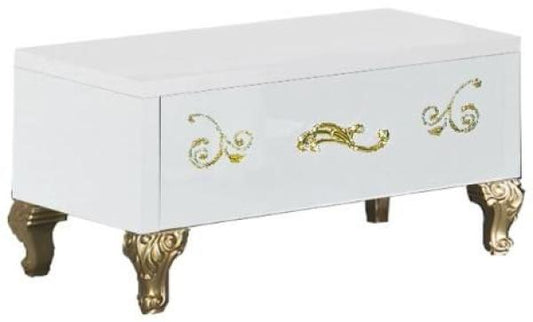 Sofia White Italian 1 Drawer Bedside Cabinet