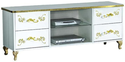 Sofia White Italian 4 Drawer Plasma TV Unit