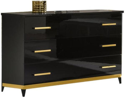 Elegance Black Italian 3 Drawer Dresser