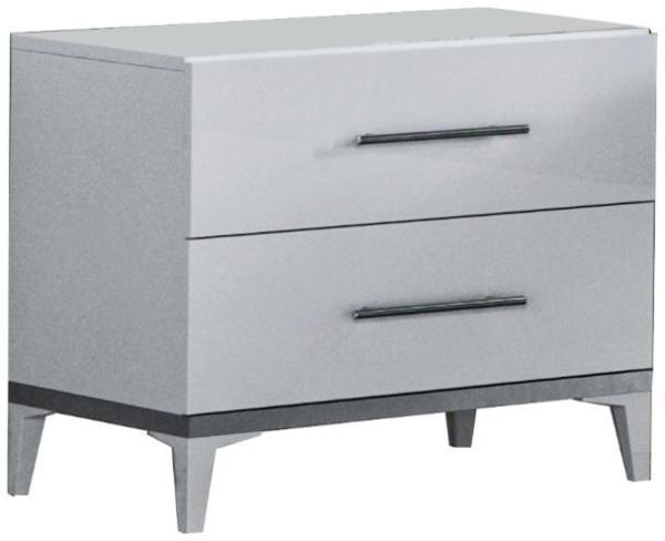 Elegance White Italian 2 Drawer Bedside Cabinet