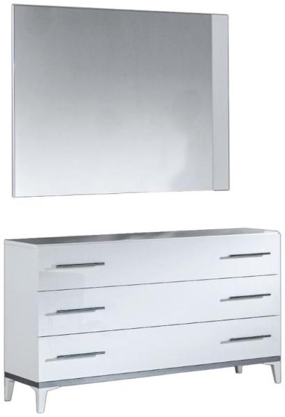 Elegance White Italian 3 Drawer Dresser and Mirror