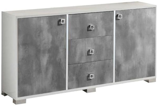 Stella White Italian 2 Door 3 Drawer Sideboard