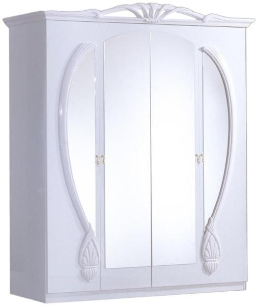 Giada White Italian 4 Door Wardrobe