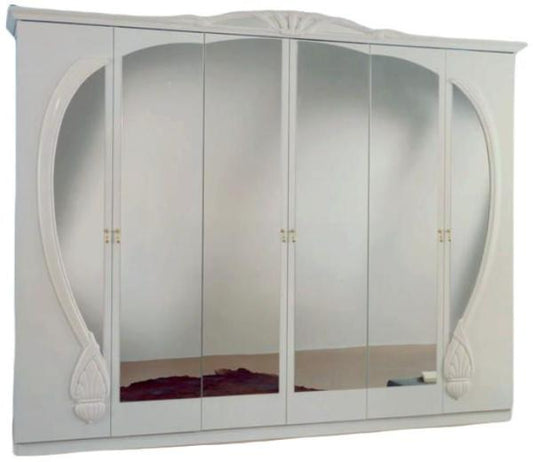 Giada White Italian 6 Door Wardrobe