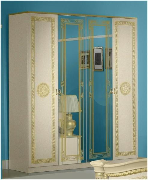 New Serena Beige Italian 4 Door Wardrobe