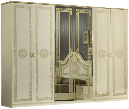 New Serena Beige Italian 6 Door Wardrobe