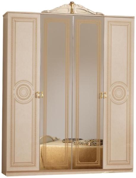 Sara Beige Italian 4 Door Wardrobe