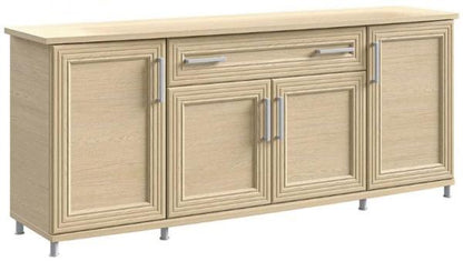 Sonia Light Oak Italian 4 Door Buffet Sideboard