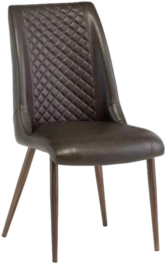 Amber Dark Brown Faux Leather Dining Chair (Sold in Pairs)